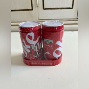 Coca-Cola Vintage Style Salt & Pepper Shaker Set Galvanized tin raised letters